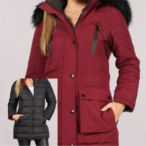 💕HOST PICK💕Sz:M Crimson Puff Coat- Reversible